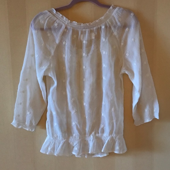 ABERCROMBIE & FITCH White Ruffle Blouse - Picture 6 of 8
